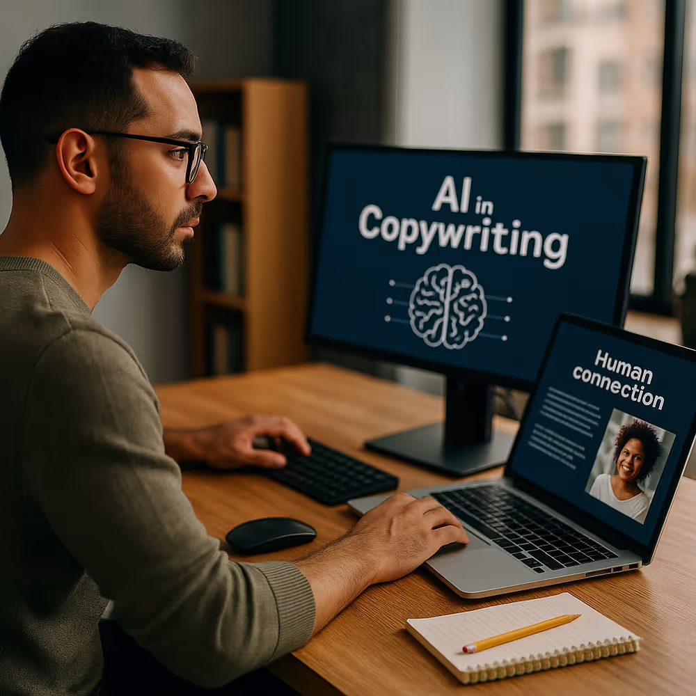Content creator using AI tools alongside human creativity for strategy and testing.