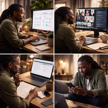 SEO professional analyzing search dashboards during career transition toward certification validation.