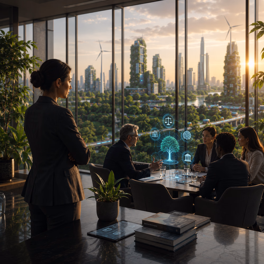 Executives discuss responsible AI stewardship, balancing innovation with human agency and long-term societal resilience.
