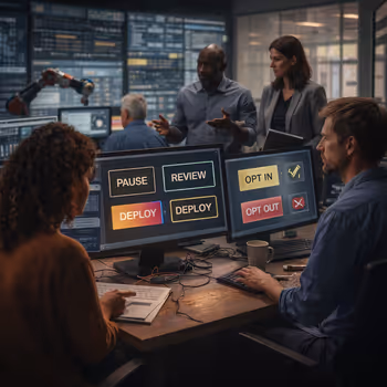 Ethical AI workflows with pause points, human oversight, and shared authority in action.