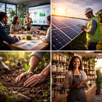 Teams advancing sustainability, renewable energy, and planting initiatives illustrating responsibility as the starting point of regeneration.