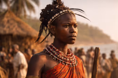 Young African woman symbolizing the early moral awakening of Mekatilili wa Menza.